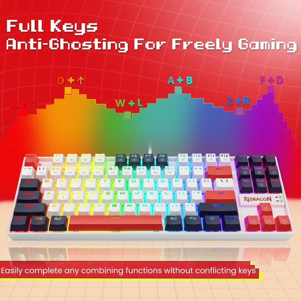 Redragon Mechanical Gaming Keyboard - K552WLR (White) 8