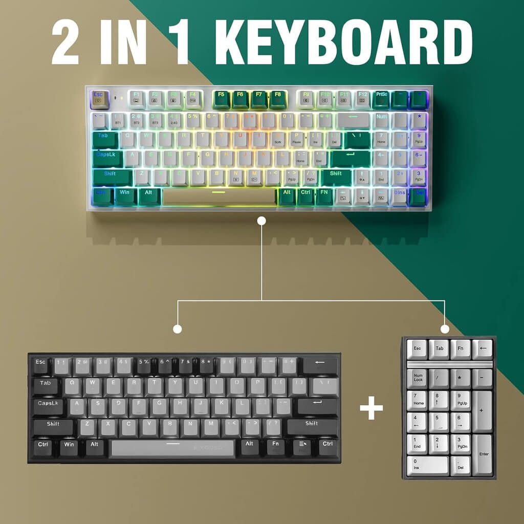Redragon Wireless Gaming Keyboard - K643WGC (White) 4