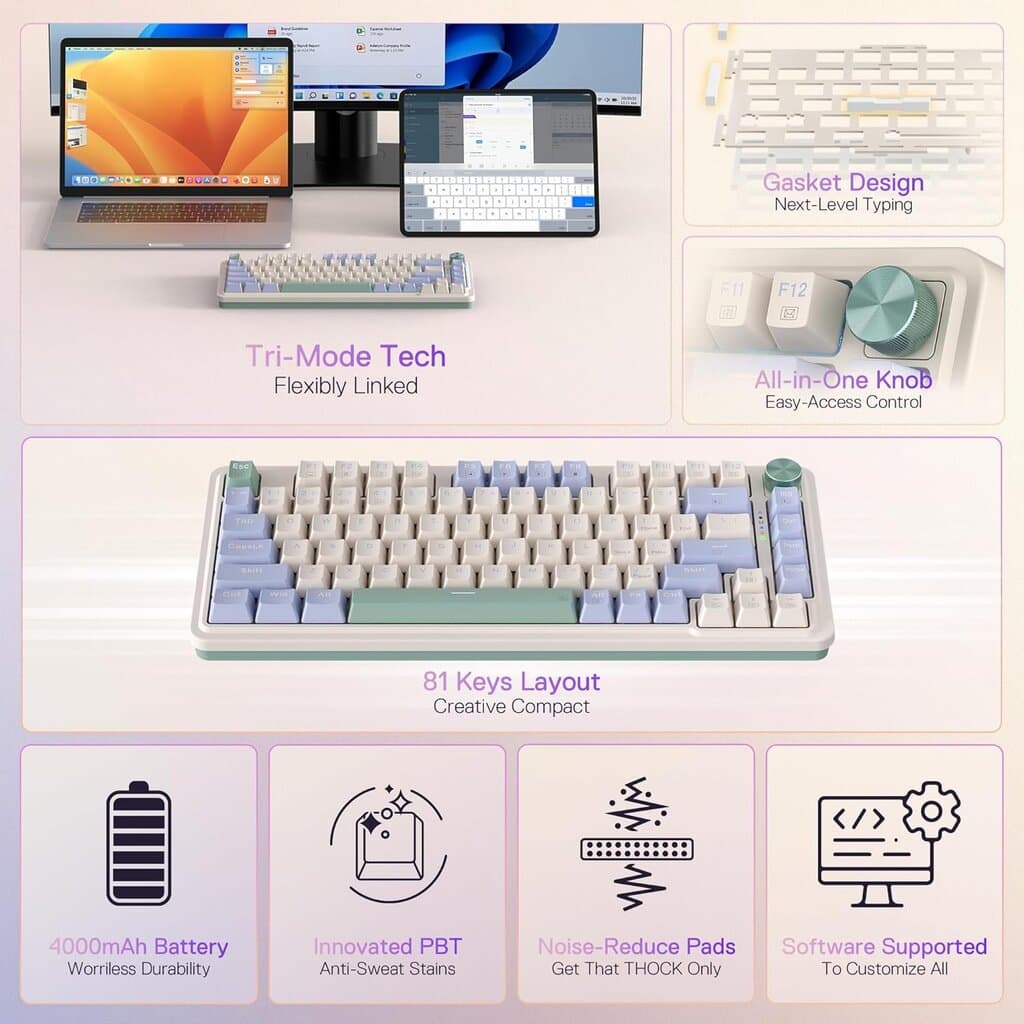 Redragon 75% Wireless Mechanical Gaming Keyboard Pro - K673 (White) 2
