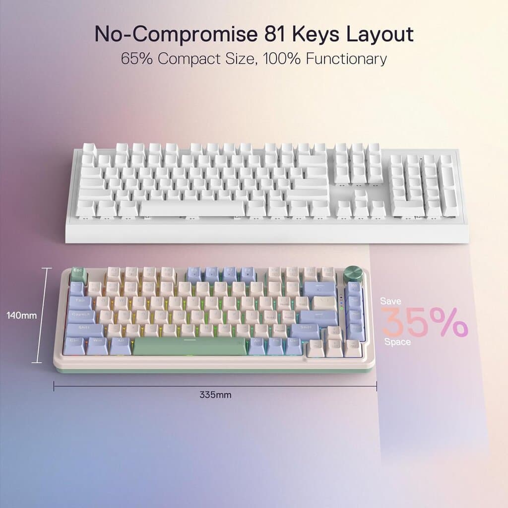 Redragon 75% Wireless Mechanical Gaming Keyboard Pro - K673 (White) 4