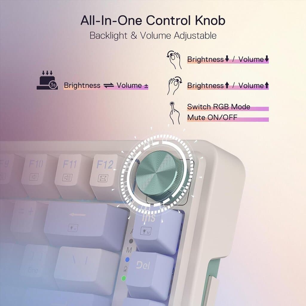 Redragon 75% Wireless Mechanical Gaming Keyboard Pro - K673 (White) 7