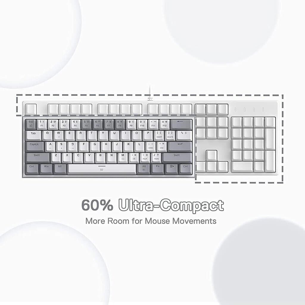 Redragon 60% Mechanical Gaming Keyboard Fizz Pro - K616 (White) 7