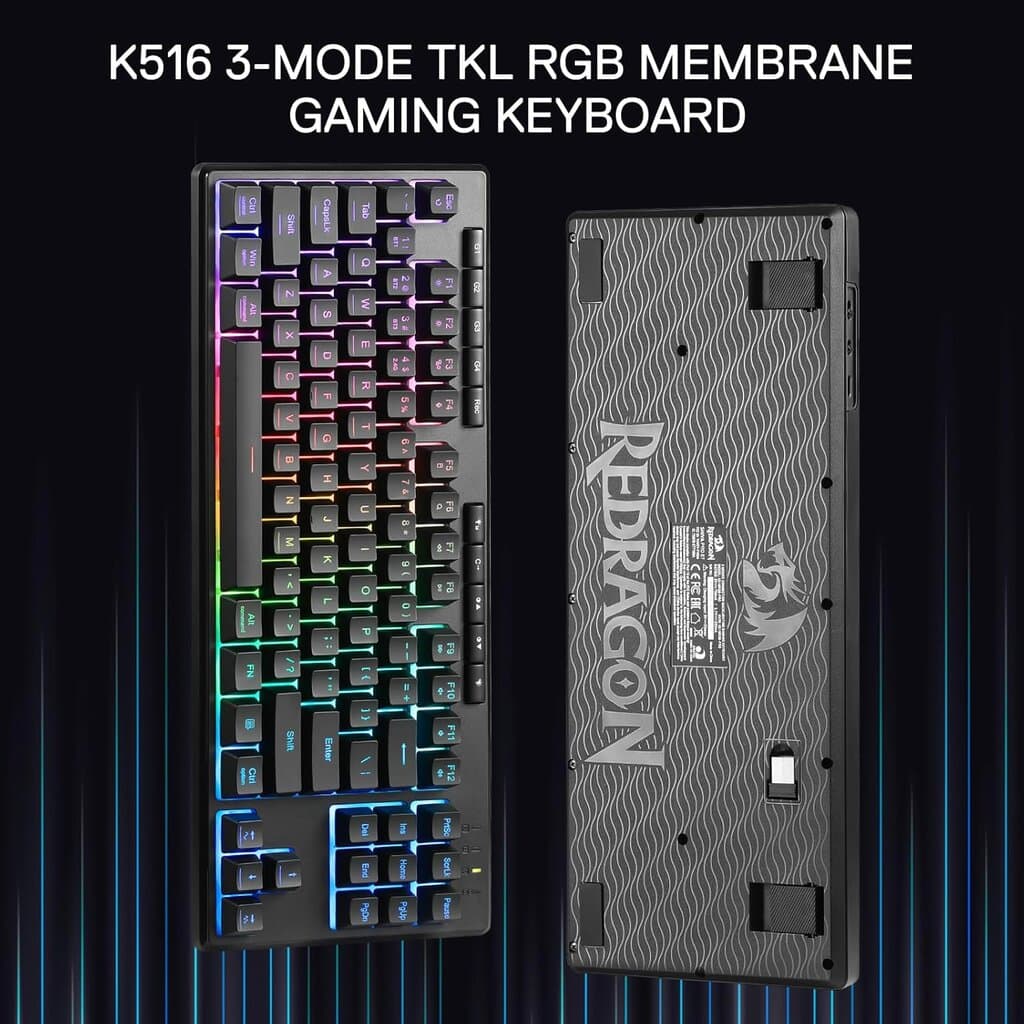 Redragon TKL Wireless Membrane Gaming Keyboard PRO Shiva - K516 (Black) 9