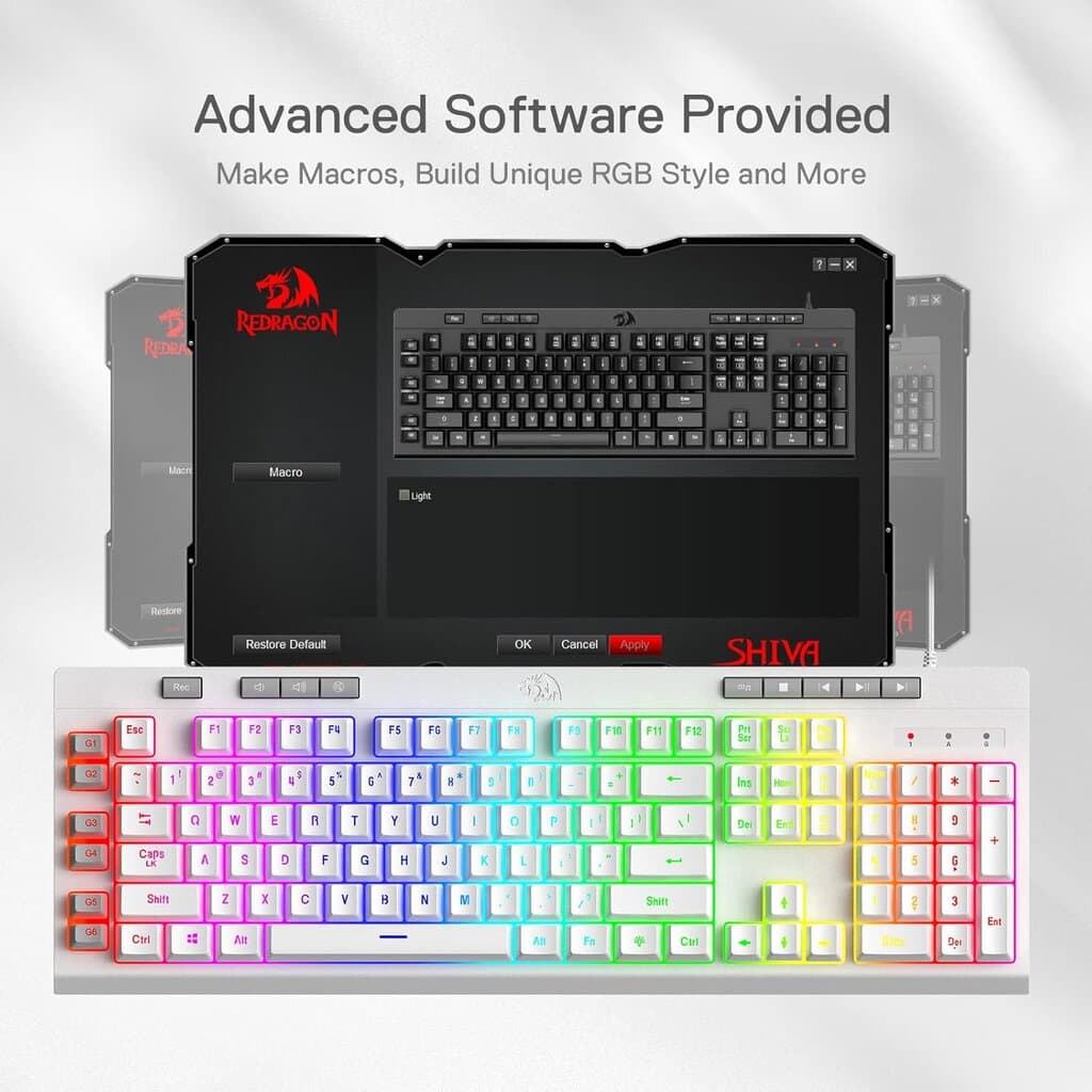 Redragon Wired Keyboard - K512 (White) 7