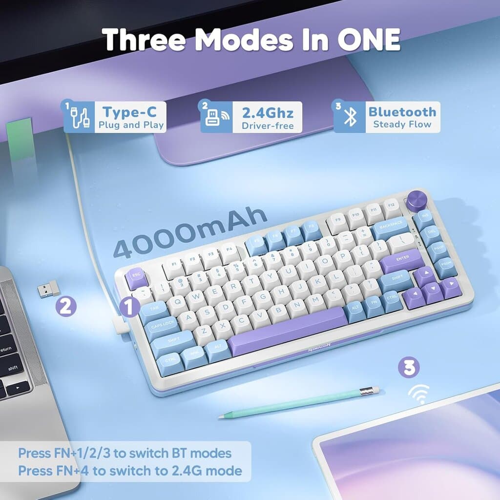 Redragon Wireless Gaming Keyboard - K681 (White) 4