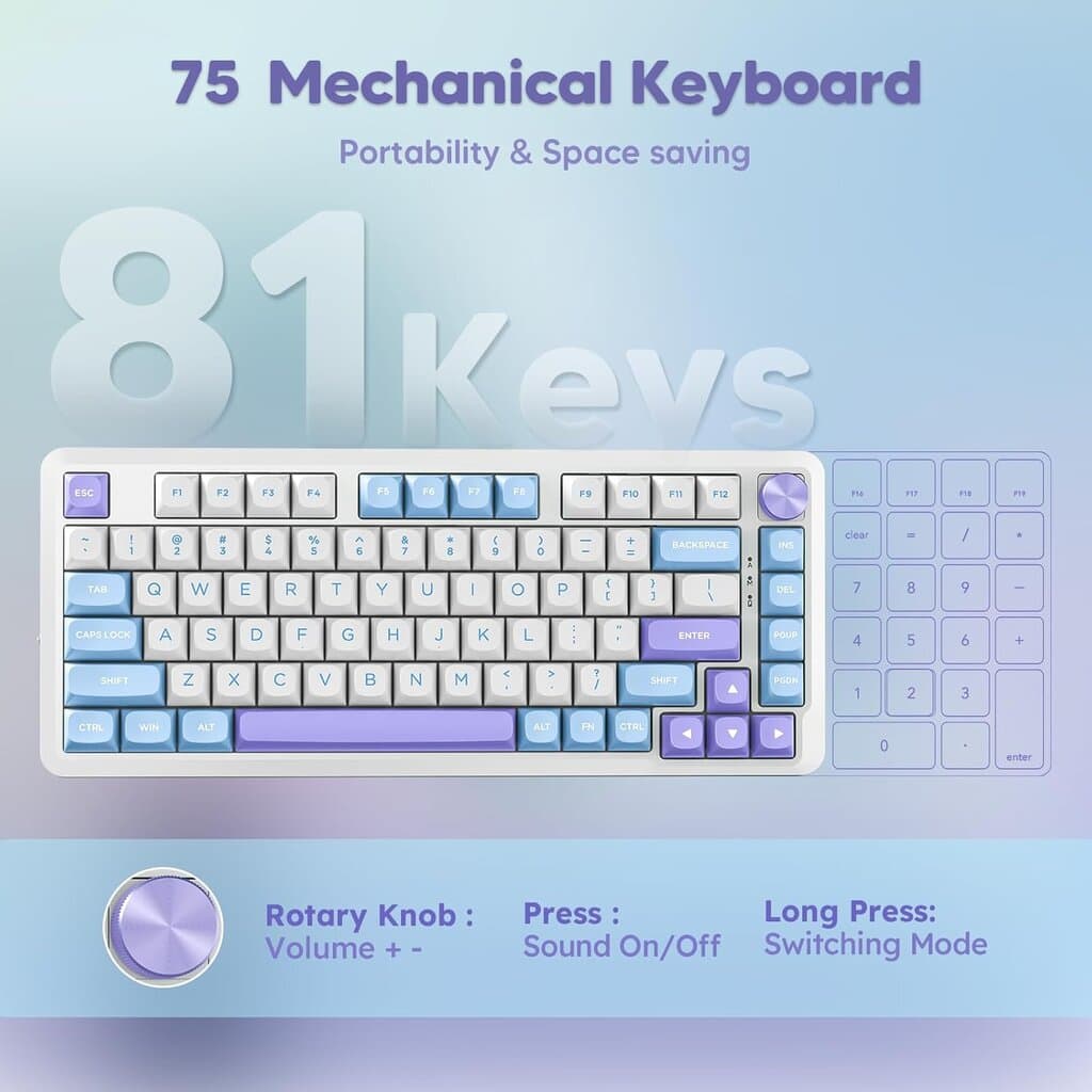 Redragon Wireless Gaming Keyboard - K681 (White) 6