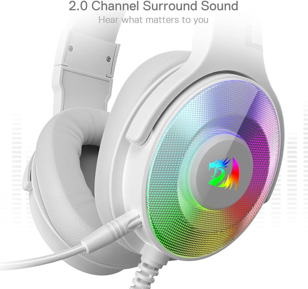 Redragon Wired Gaming Headset Pandora - H350 (White) 5