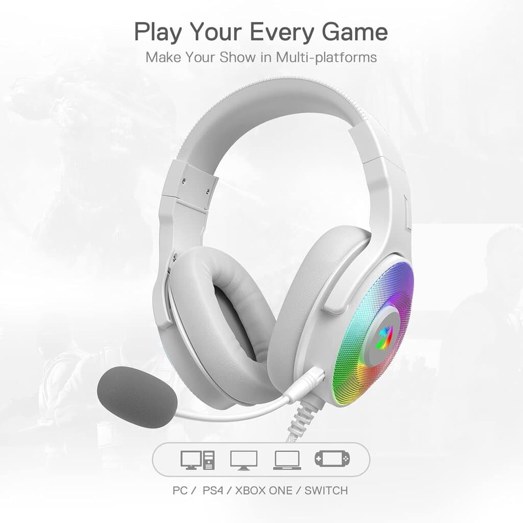 Redragon Wired Gaming Headset Pandora - H350 (White) 6