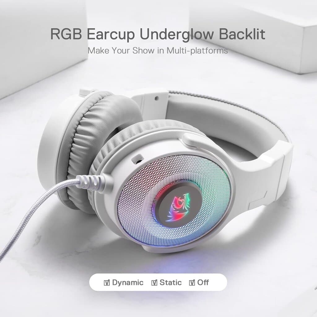 Redragon Wired Gaming Headset Pandora - H350 (White) 7