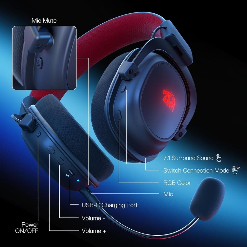 Redragon Gaming Headset - H510 Pro (Black) 8