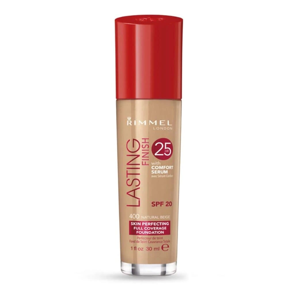 Rimmel London Lasting Finish 25HR Full Coverage Foundation with Comfort Serum SPF 20 (Natural Beige