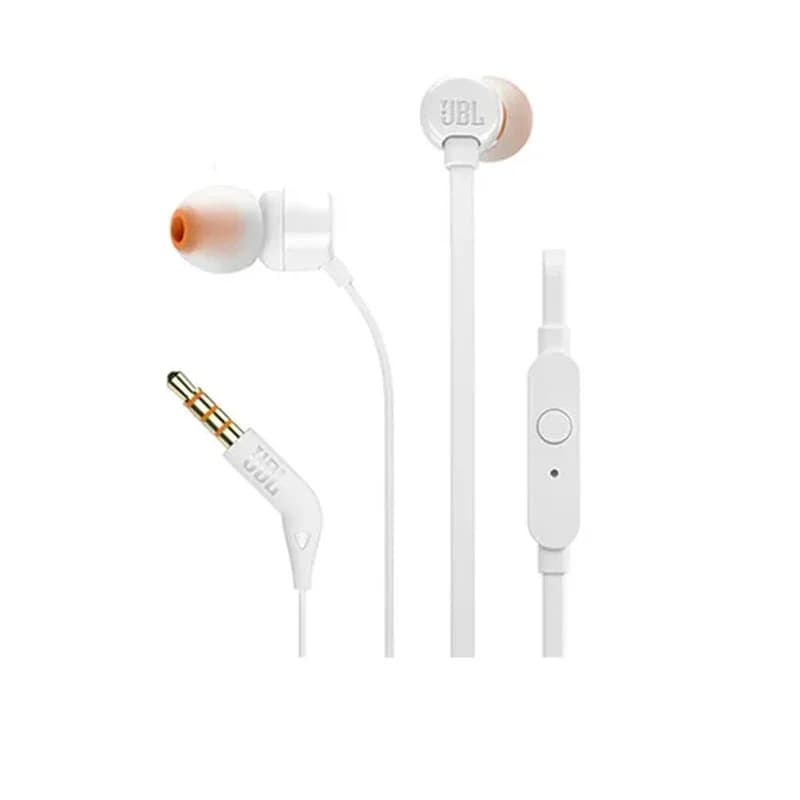 JBL Tune 110 Earphones - JBLT110WHTE (White)