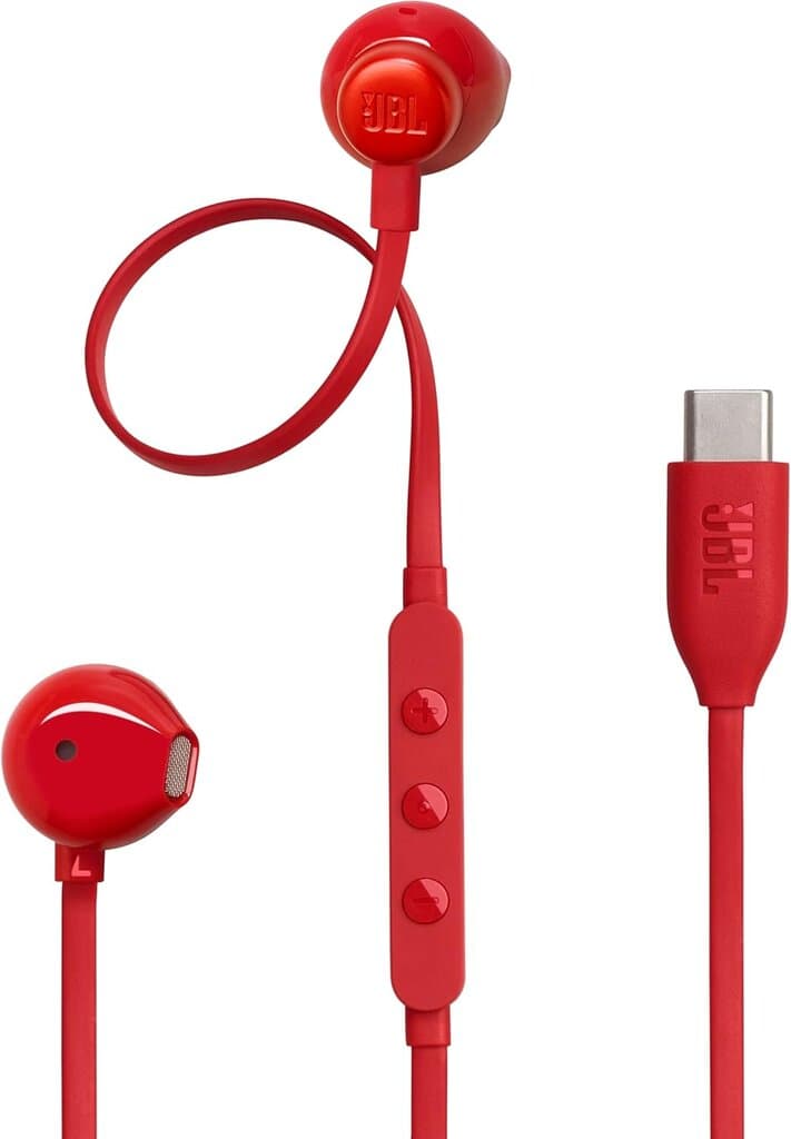 JBL Tune 305C USB-C Wired Earphone - JBLT305CRED (Red)
