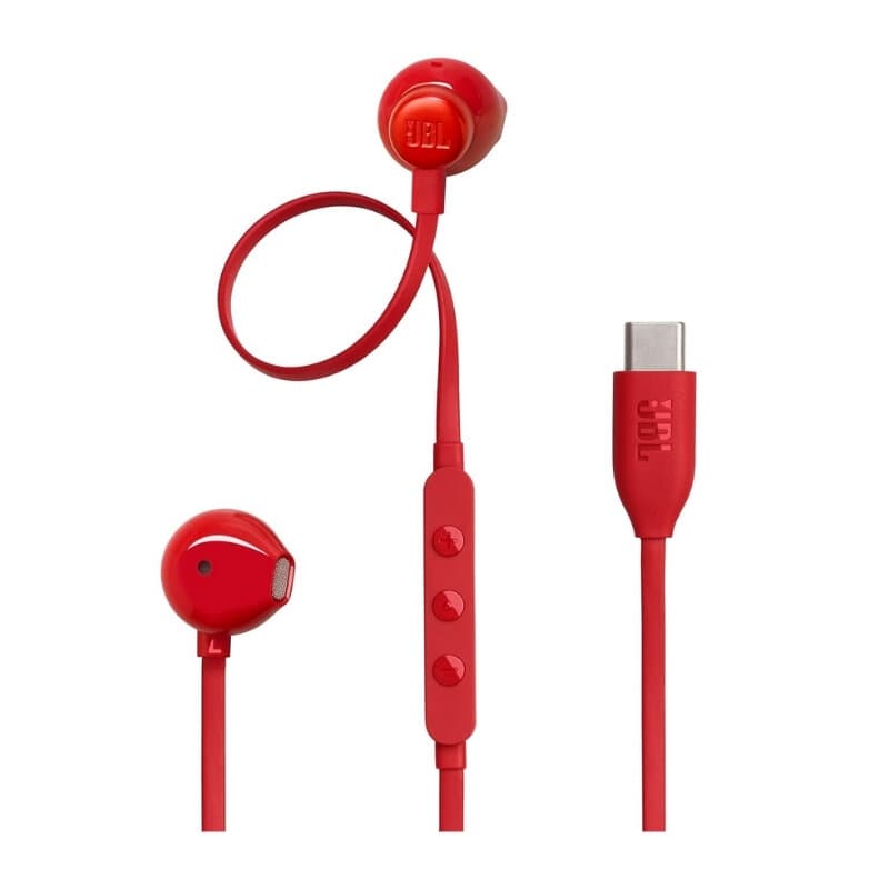 JBL Tune 305C USB-C Wired Earphone - JBLT305CRED (Red)