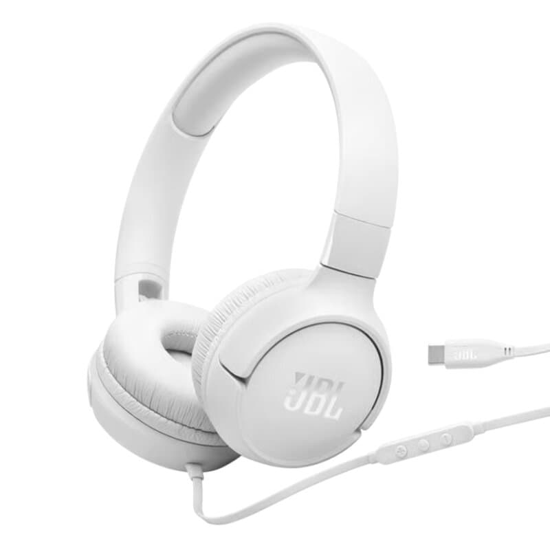 JBL Tune 520C Wired Earphones with USB Type-C - JBLT520CWHT (White)
