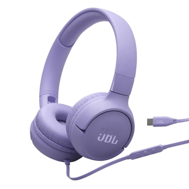 JBL Tune 520C Wired Earphones with USB Type-C - JBLT520CPUR (Purple)