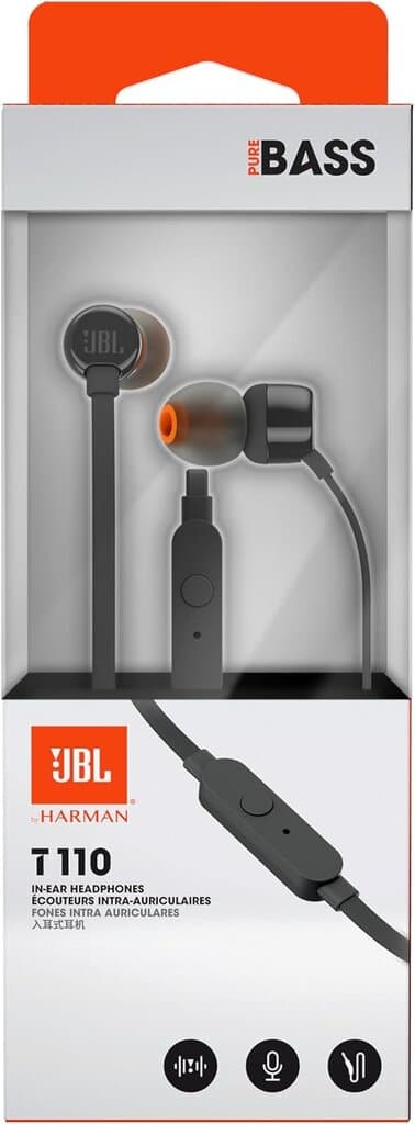 JBL Tune 110 Earphones - JBLT110BLKE (Black) 4