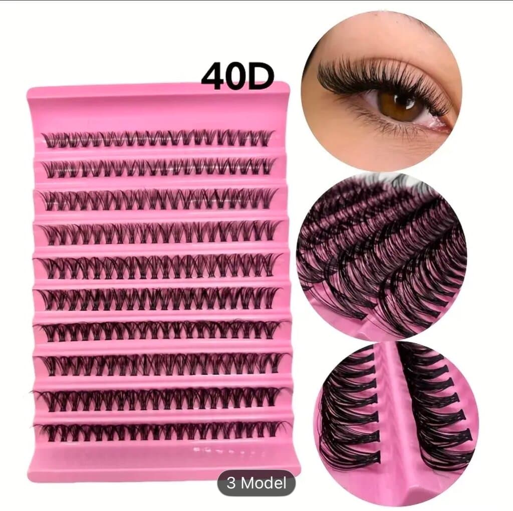 DIY Cluster Lash Extensions – 40D Volume (Soft Glam, Lightweight Finish)