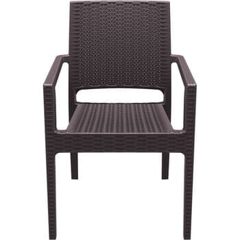 Daim Plastik Chair With Arms - Brown