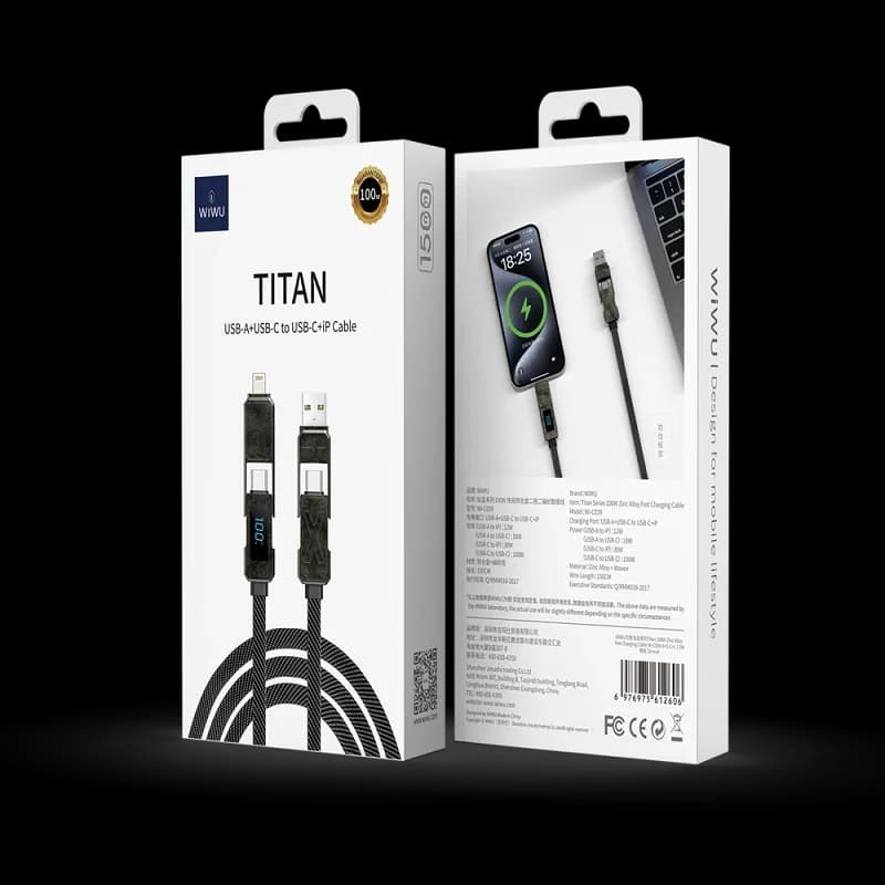 WIWU Fast Charge Cable 100W - Wi-C039 (Black) 2