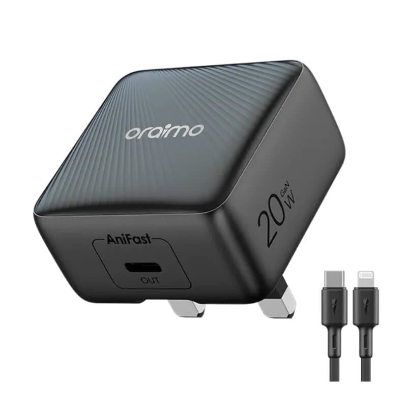 Oraimo Charger 20W - OCW-5201U+CL55-BLACK (Black)