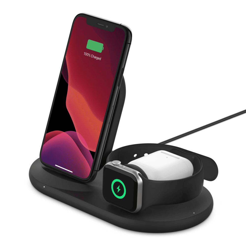 Belkin 3-in-1 Wireless Charger for Apple Devices - WIZ001myBK (Black) 1
