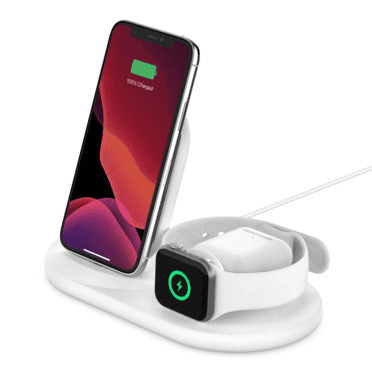 Belkin 3-in-1 Wireless Charger for Apple Devices - WIZ001myWH (White)