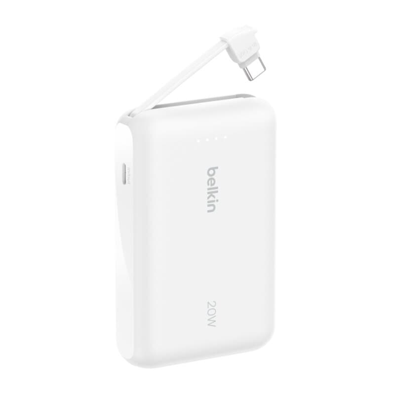 Belkin Power Bank 10K with Integrated Cable - BPB021hqWH (White)