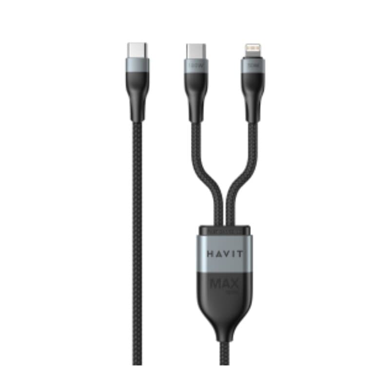 Havit USB-C to USB-C + Lightning Cable - CB6326 (Black)