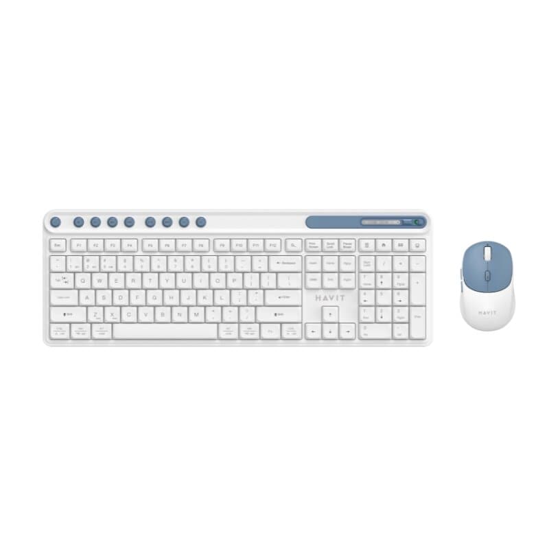 Havit Wireless Keyboard + Mouse - KB271WB (White+Blue)