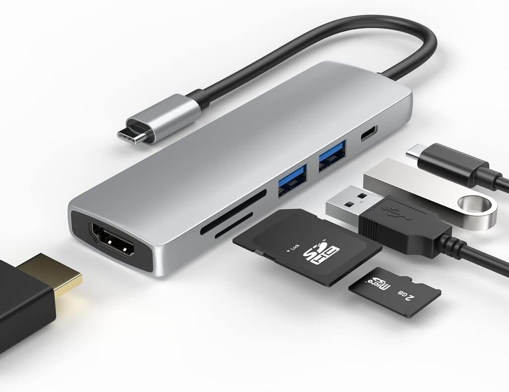 USB Hub Multi-Port High-Speed Expansion - 6-in-1