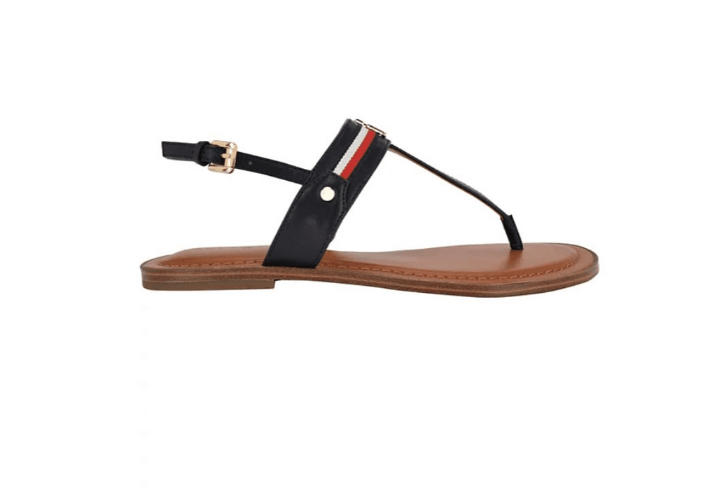 Tommy Hilfiger Women's Gabry Signature Stripe T-Strap Flat Sandals/6.5M 3