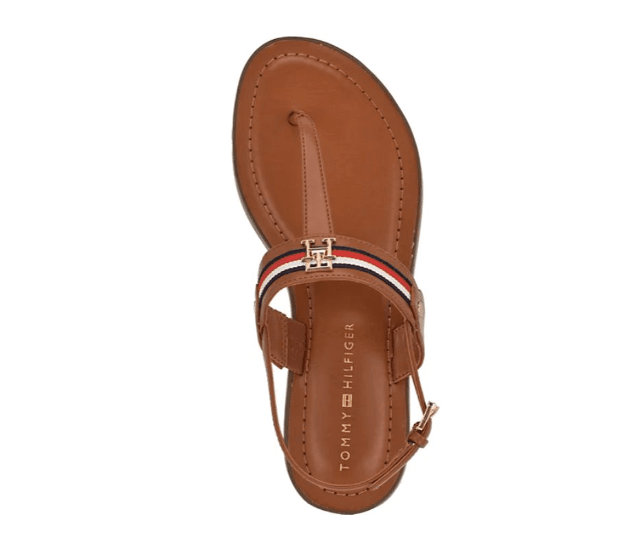 Tommy Hilfiger Women's Gabry Signature Stripe T-Strap Flat Sandals/8.5M 3