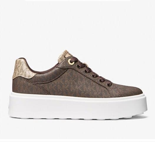 Michael Kors Romey Metallic Two-Tone Signature Logo Platform Sneaker/7m 2
