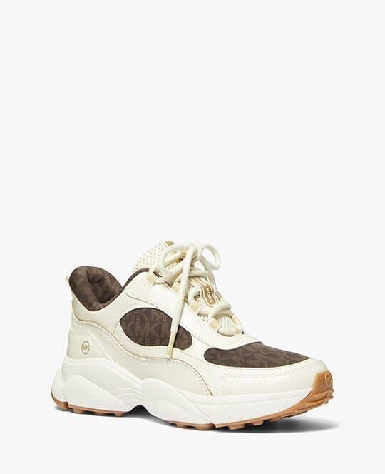 michael kors Katrina Signature Logo and Metallic Lizard Embossed Trainer/7.5M 2