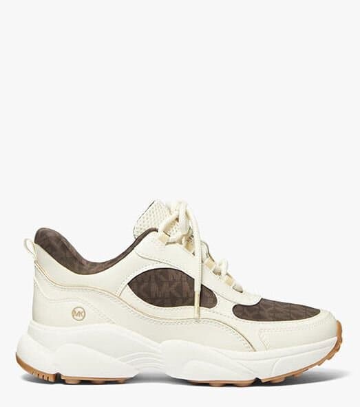 michael kors Katrina Signature Logo and Metallic Lizard Embossed Trainer/7.5M 3