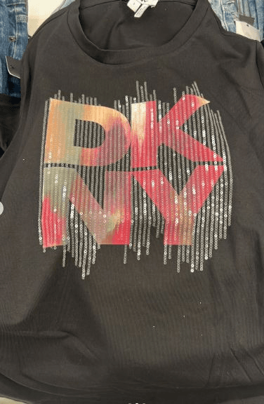 DKNY NEW YORK STACKED ANIMAL PRINT FLOCKING LOGO T-shirt/S 2