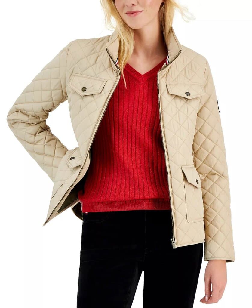 Tommy Hilfiger Women's Quilted Zip-Up Jacket/L