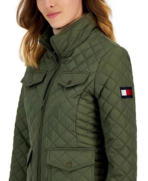 Tommy Hilfiger Women's Quilted Zip-Up Jacket/L 3