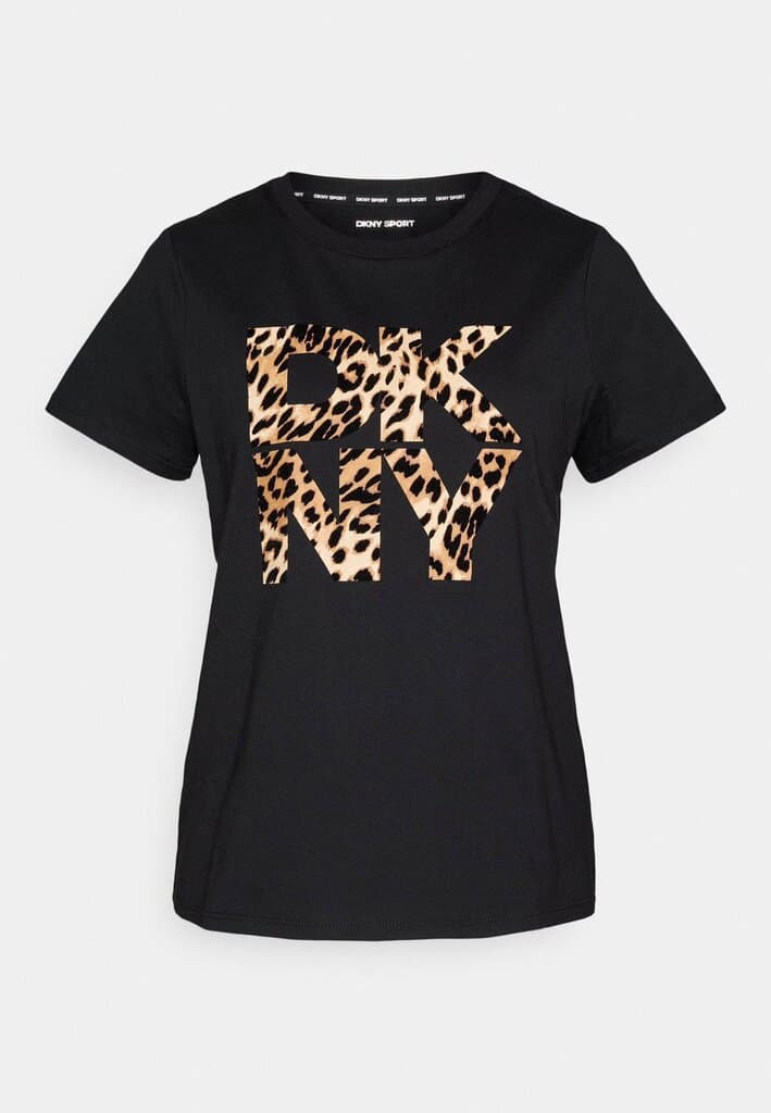 DKNY STACKED ANIMAL PRINT CREW NECK TEE/S