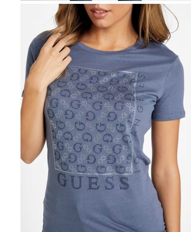Guess Naty Crewneck Rhinestone Tee/m 3