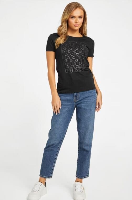 Guess Naty Crewneck Rhinestone Tee/M 2