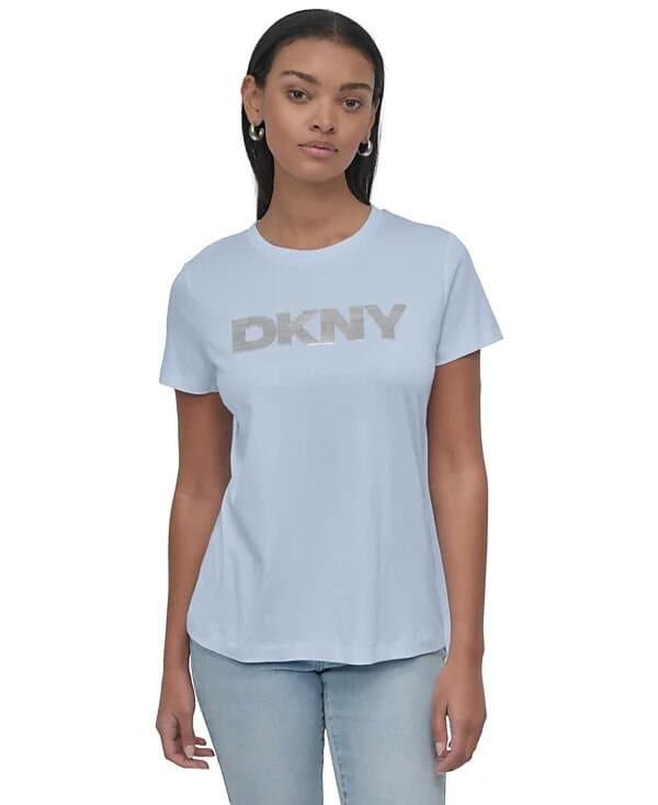DKNY Jeans Women's Sequin Logo Crewneck T-Shirt/S