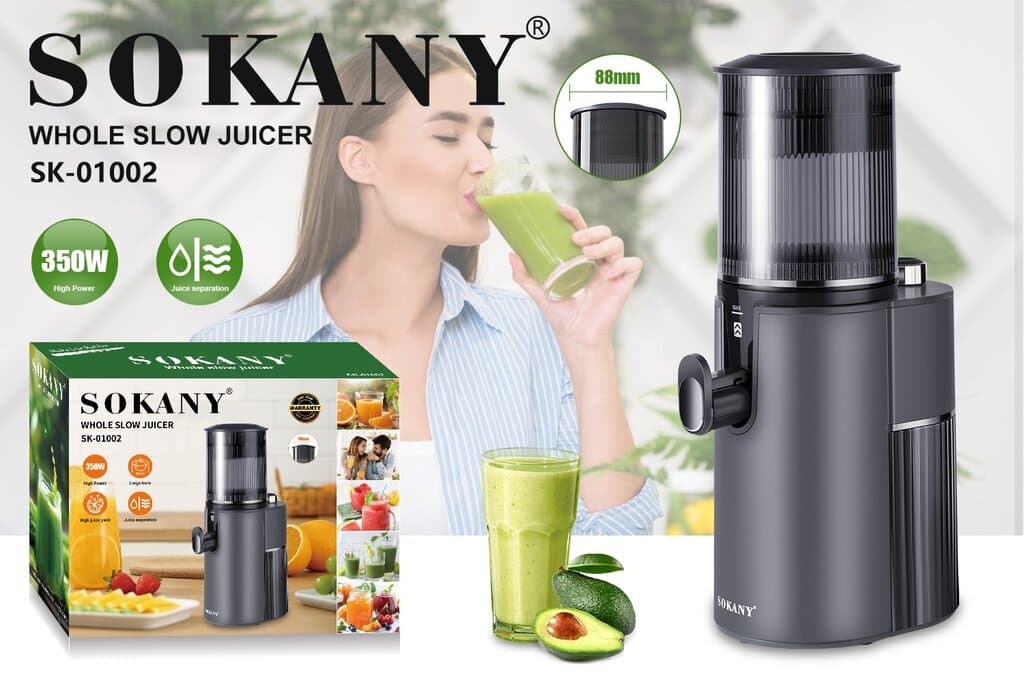 SOKANY Whole Slow Juicer - SK-01002 (Black) 2