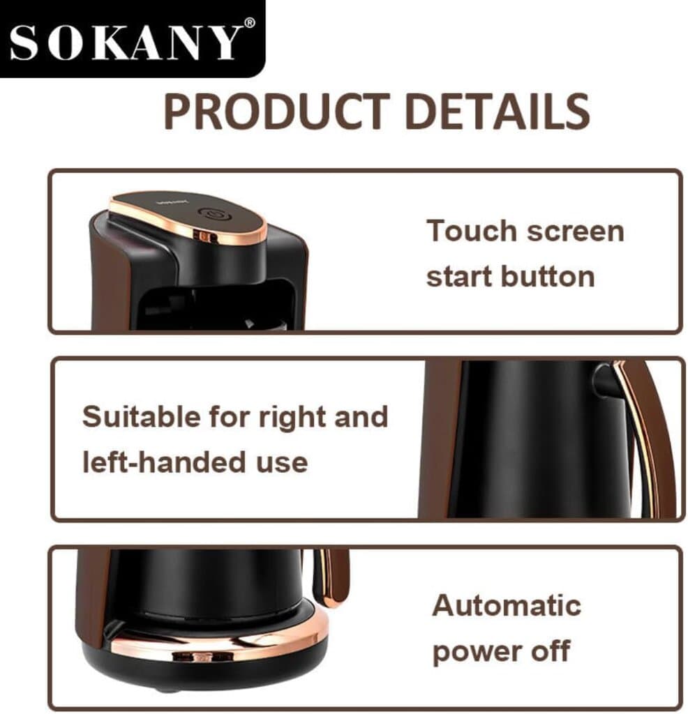 SOKANY Electric Coffee Pot - SK-09048 (Black) 4