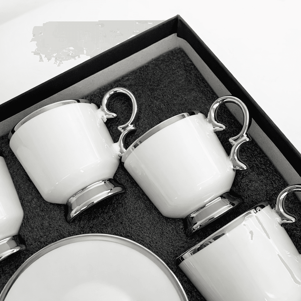 Ceramic Coffee Cup Set - White 2