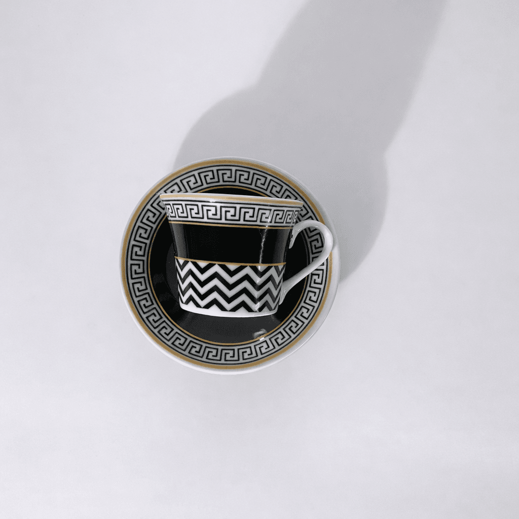 Porcelain Coffee Cup Set - Black (6 Piece) 3
