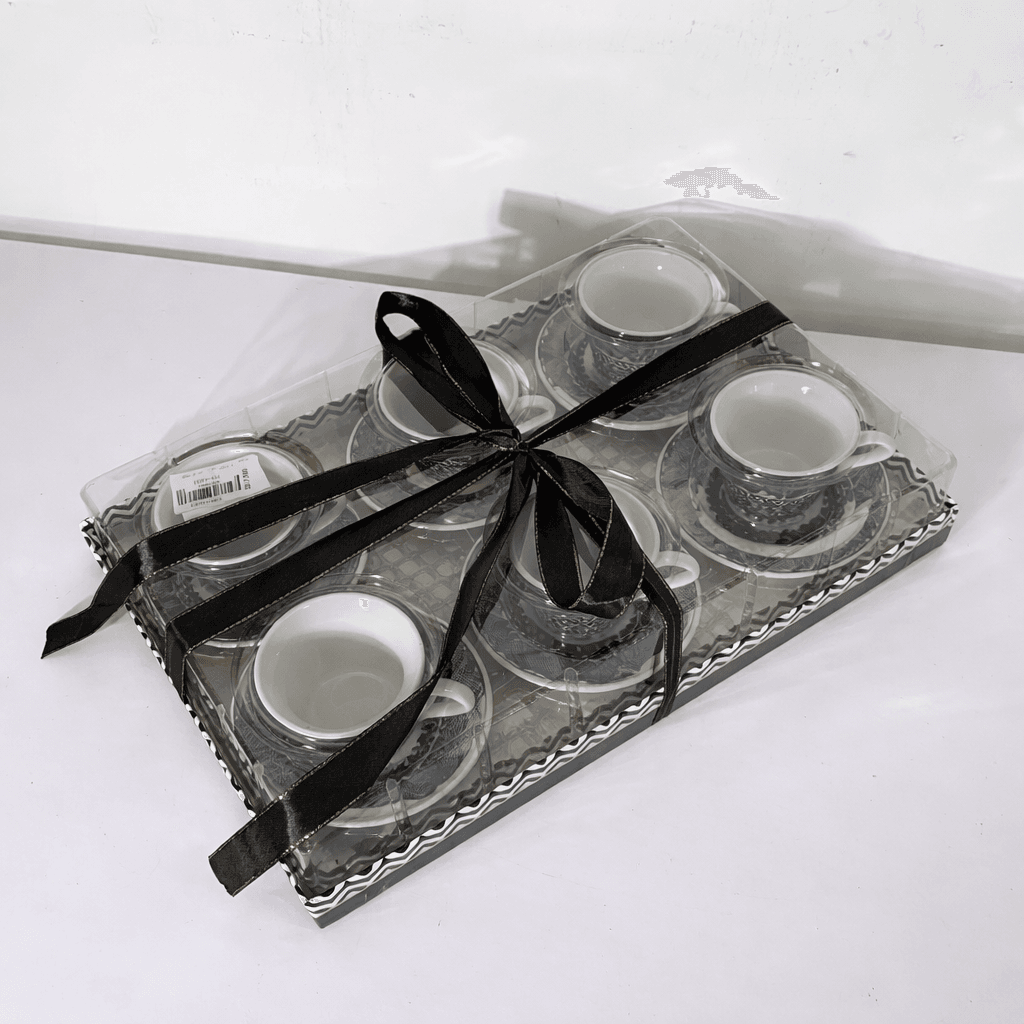 Porcelain Coffee Cup Set - Black (6 Piece) 2