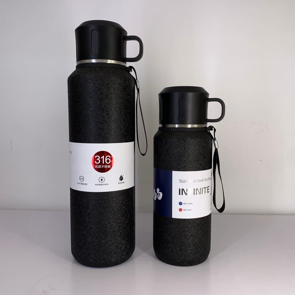 Stainless Steel Beverage Bottle - Black (600ml ) 2