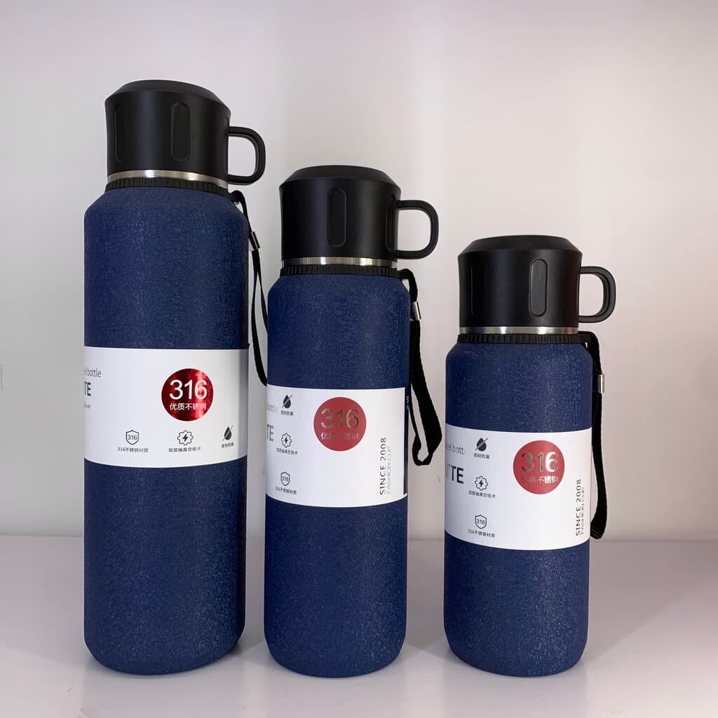 Stainless Steel Beverage Bottle - Navy Blue (1L) 2